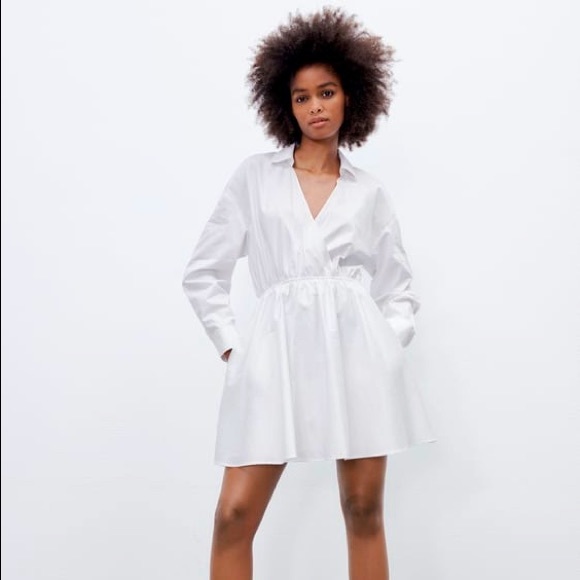 NEW Zara Shirt Dress White XS fits up to Small - Picture 1 of 3